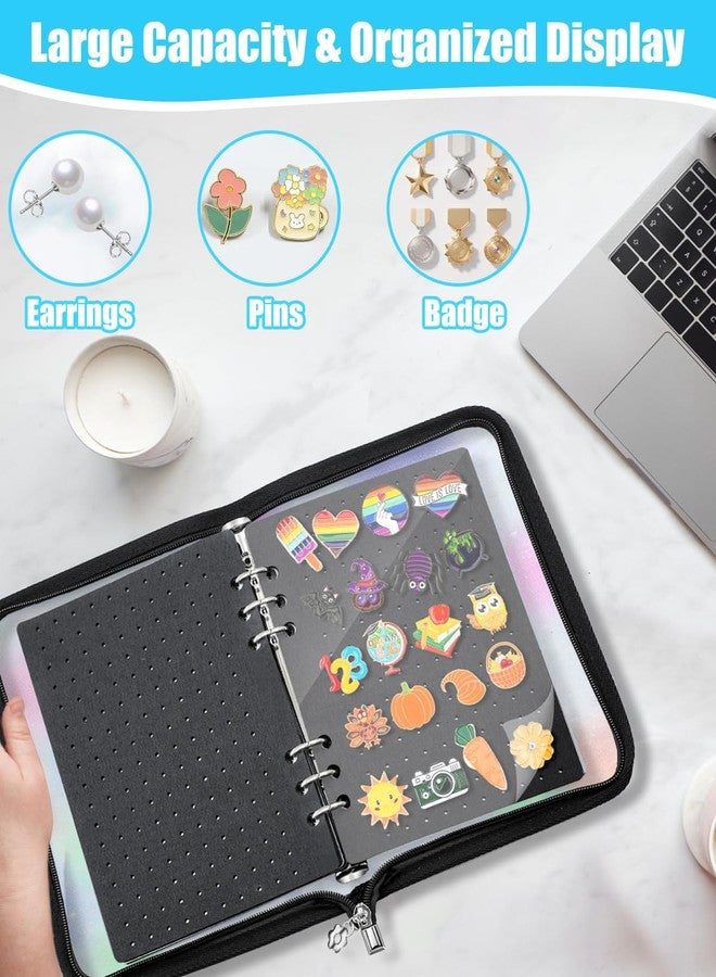 QCCTPUU 6 Pages Enamel Pin Display Book for Collectors - Portable Pin Trading Binder with Clear Protective Pages, Large Capacity Brooch Pin Collection Organizer, Travel-Friendly Gift for Pin Collectors - Image 3