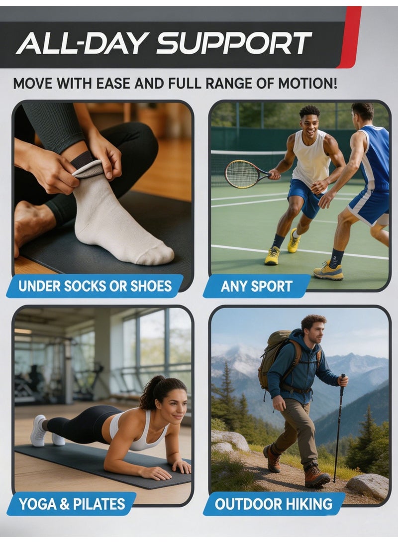 VBOSI Ankle Support Brace, Adjustable Compression Ankle Brace with Dual Elastic Straps, Breathable 3D Knit Sports Support for Running, Basketball, Football, Gym, Achilles Tendon & Plantar Fasciitis - Image 5