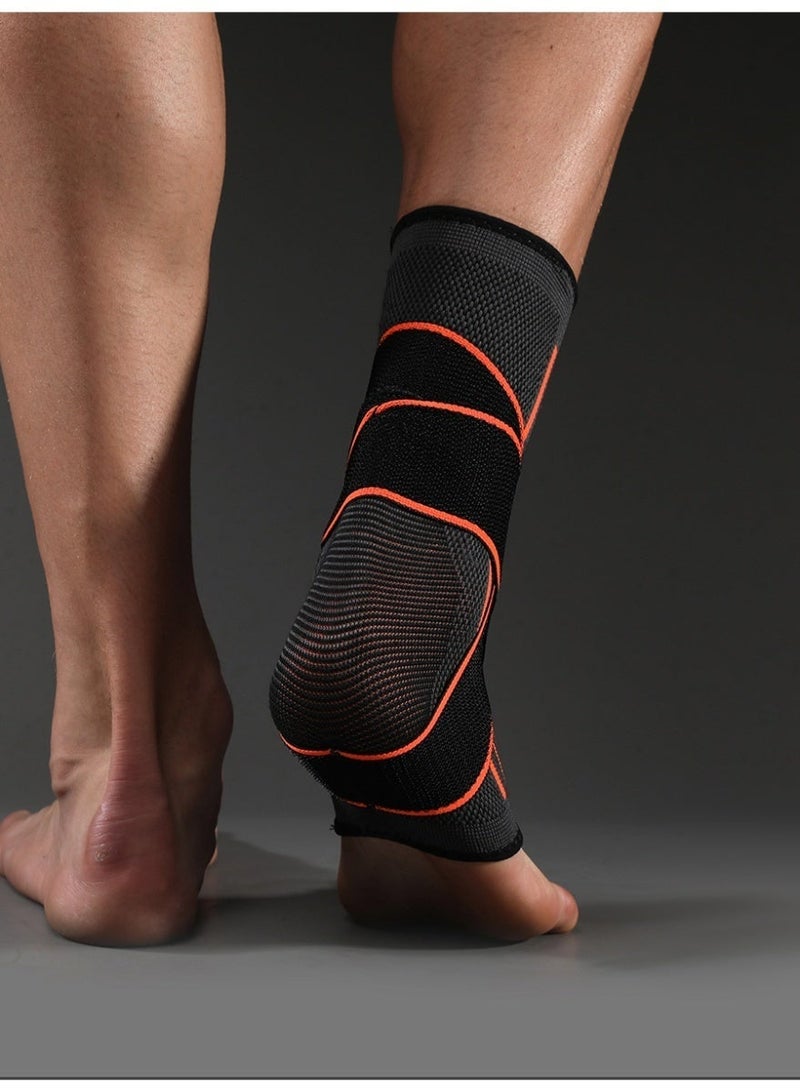 VBOSI Ankle Support Brace, Adjustable Compression Ankle Brace with Dual Elastic Straps, Breathable 3D Knit Sports Support for Running, Basketball, Football, Gym, Achilles Tendon & Plantar Fasciitis - Image 3