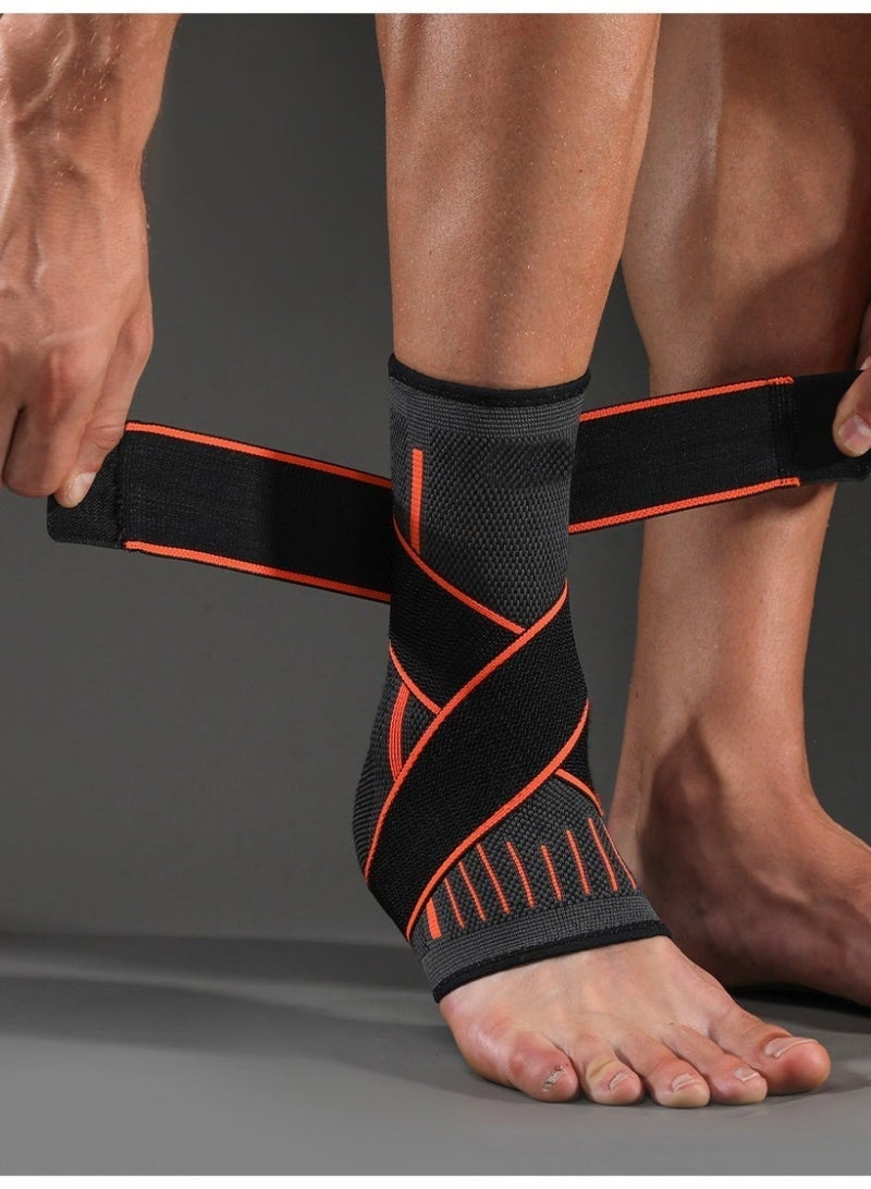 VBOSI Ankle Support Brace, Adjustable Compression Ankle Brace with Dual Elastic Straps, Breathable 3D Knit Sports Support for Running, Basketball, Football, Gym, Achilles Tendon & Plantar Fasciitis - Image 2