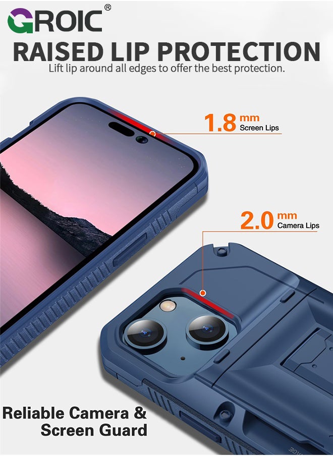 GROIC Designed for iPhone 15 Plus 6.7 Inch Case, Slider Wallet iPhone Case with Stand and 4 Cards Holder Back Cover, Full Body Shockproof Protection Hard Shell Phone Cover  - Image 5