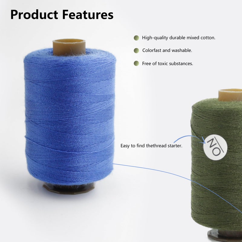 SHRJ 24Pcs Sewing Thread Spools Set 1000 Yards Per Spool Mixed Cotton Threads for DIY Sewing Machine, Embroidery Machine, Hand Sewing, 24 Colors - Image 4