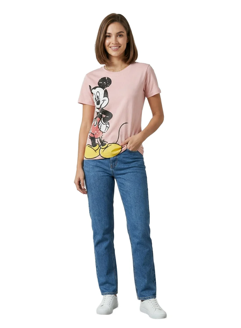 ديزني Vintage Mickey Blush Pink Women’s T-Shirt
