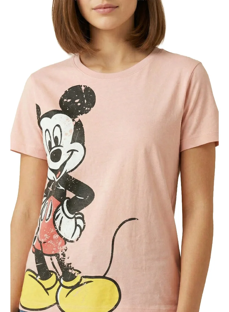 Disney  Vintage Mickey Blush Pink Women’s T-Shirt for Women | Best Price UAE