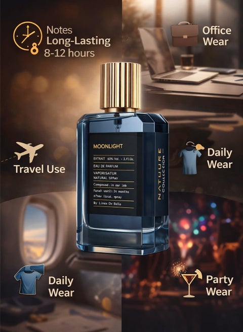 Linea De Bella Perfume Nature Collection Moonlight 100 ml Long Lasting  Perfume for Men Lavender, Vanilla, Honey & Tobacco Scent | Best Price  Kuwait