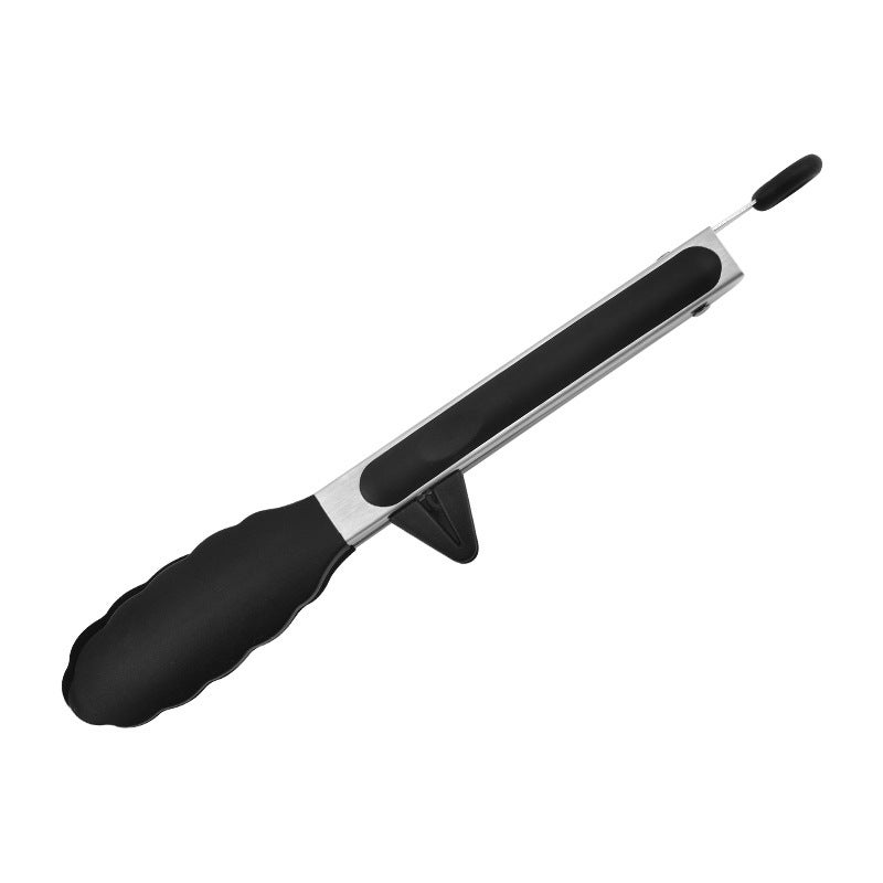 Silicone Kitchen Tongs for BBQ and Buffets Black plum clip (OPP bag)