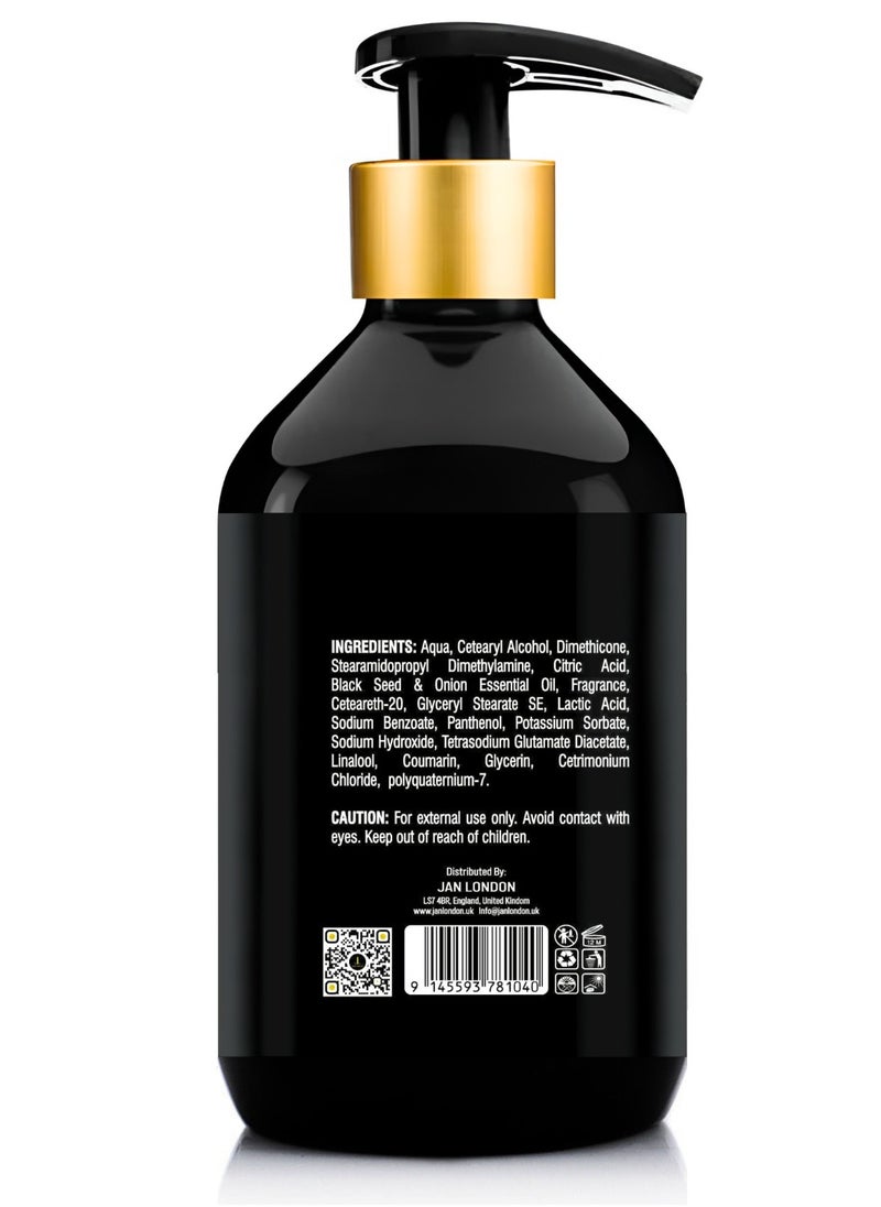 JAN LONDON Black Seed & Onion Anti-Hairfall Conditioner | Intensive Strengthening & Moisturizing Hair Treatment | Sulfate-Free, Paraben-Free, Silicone-Free | Reduces Hair Fall & Breakage | 500ml  - Image 3