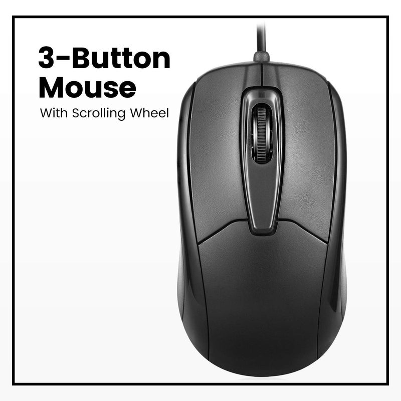 Perixx Perimice-209 P, Wired PS2 Mouse with 1000 DPI Resolution, Black, (10442) - Image 4
