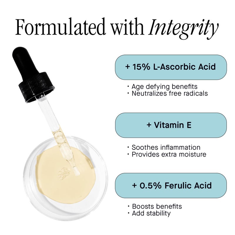 Brandefy Vitamin C Face Serum 15% L. Ascorbic Acid, Ferulic Acid .5% + Vitamin E for Self Care and Beauty, Face Dark Spot Corrector and Anti Aging 1oz, Made In The USA - Image 3