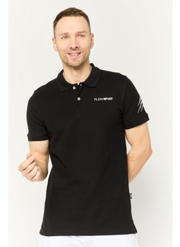 Men Sportswear Fit Short Sleeves Outdoor Polo Shirt, Black