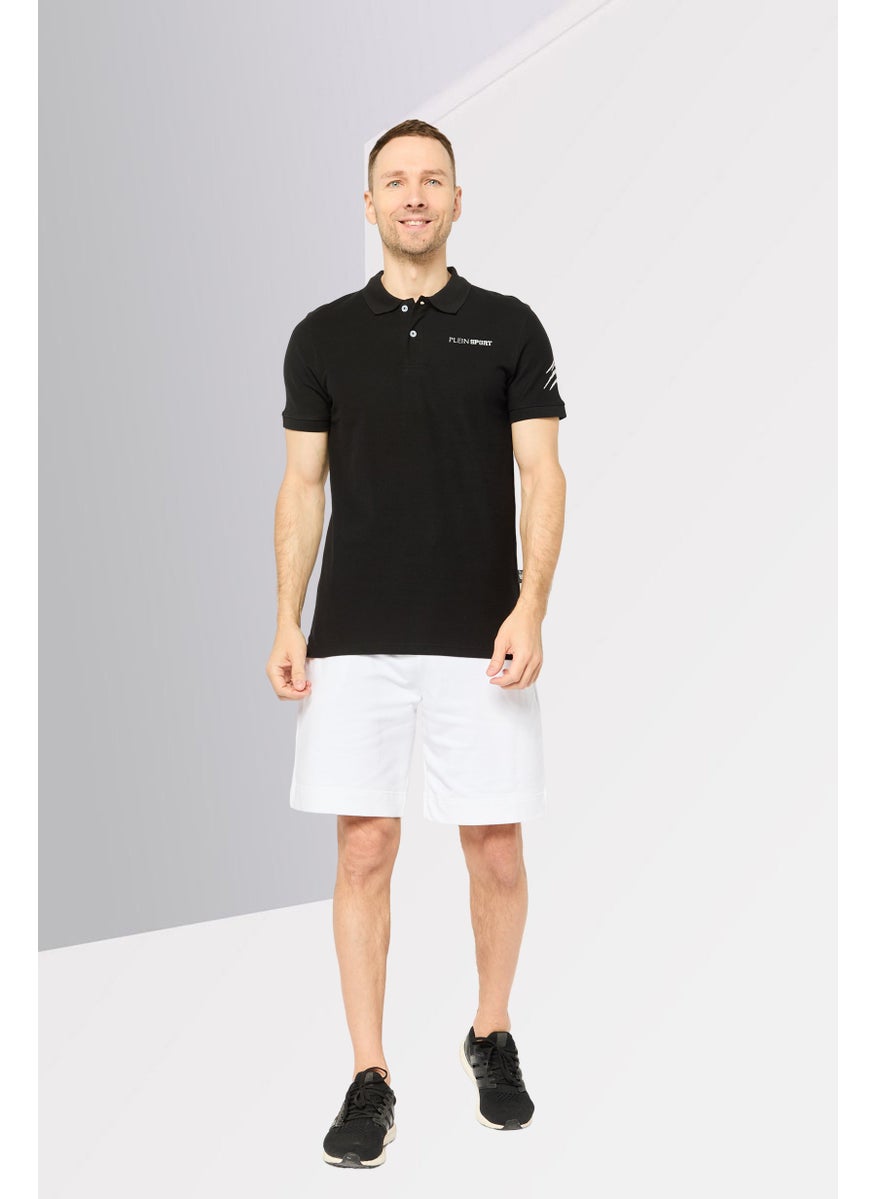 Plein Sport - Men Sportswear Fit Short Sleeves Outdoor Polo Shirt, Black - Image 1