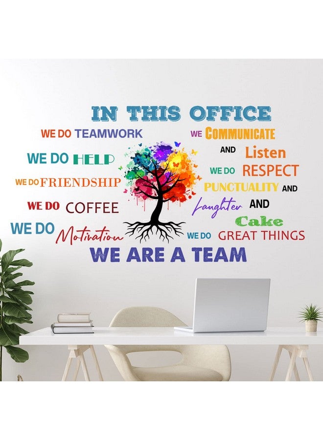 Chinco Office Inspirational Wall Decals Office Wall Decor For Office Quotes Positive Sayings Peel And Stick Office Stickers Motivational Teamwork Wall Decals Company Art We Are A Team Gift (Elegant Style) - Image 1