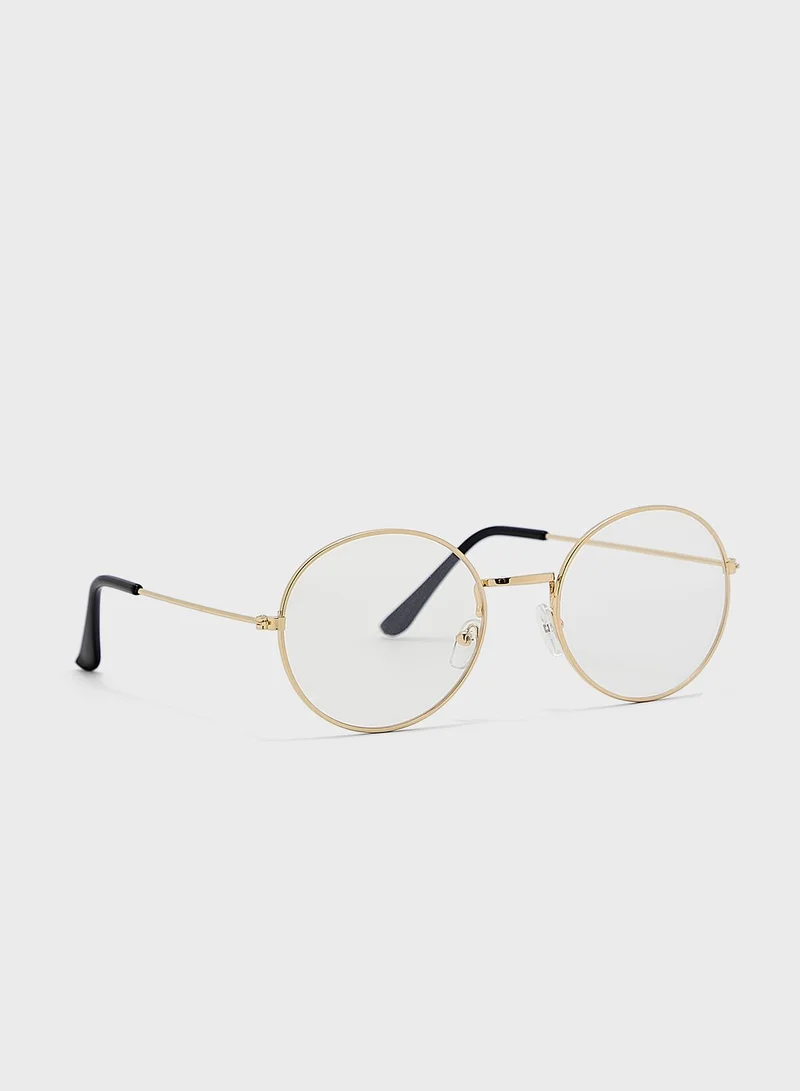 Ginger Rounded Clear Lens Sunglasses