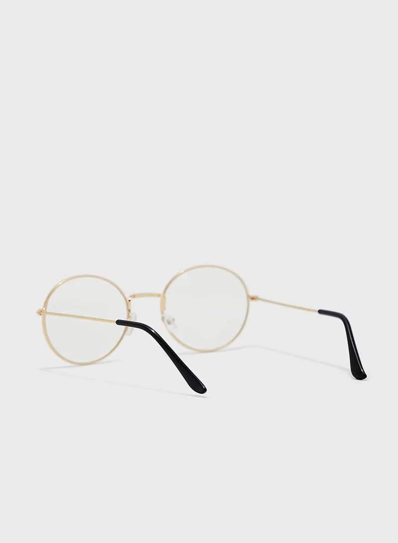 Ginger Rounded Clear Lens Sunglasses
