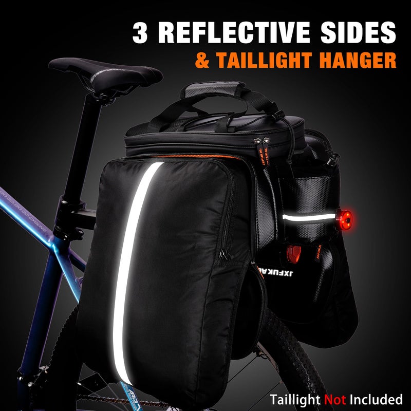 JXFUKAL Bike Bags for Bicycle Rear rack - 9.5L/17L/40L Hard Shell Waterproof Bike Ebike Trunk Pannier Saddle Seat Bag Carrier with Reflector, Rain Cover & Shoulder Strap for Commuter Travel Outdoor - Image 5