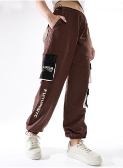 Hubberholme Women Cotton Printed Relaxed-Fit Cargo Joggers  - Image 3