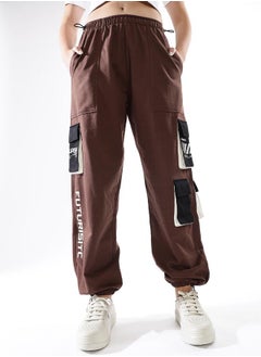 Hubberholme Women Cotton Printed Relaxed-Fit Cargo Joggers  - Image 4