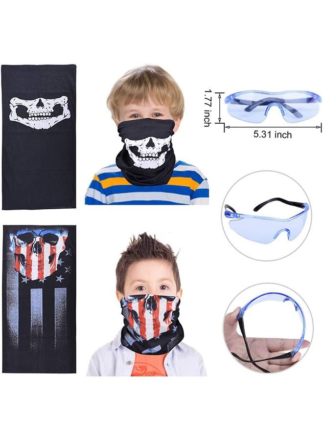 Beauenty Sets Kids Tactical Vest Kit Kids Elite Tactical Vest Kit For Nerf N strike Elite Series 2 Pack Jacket with 2 Wrist Bands 2 Quick Reload Clips 2 Protective Glasses 40 Bullets and 2 Face Tube Mask - Image 2
