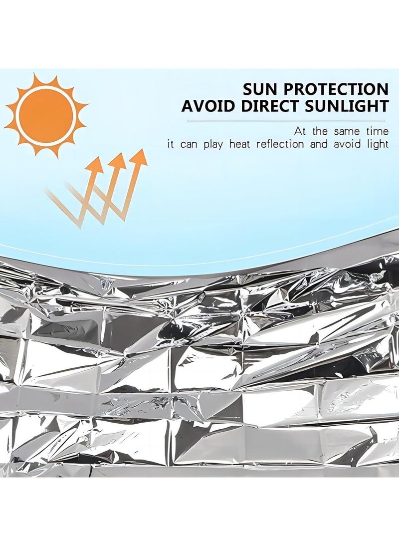 Nakhl 3pcs Emergency Blanket Outdoor Survival First Aid Military Rescue Kit Windproof Waterproof Foil Thermal Blanket for Camping Hiking - Image 2