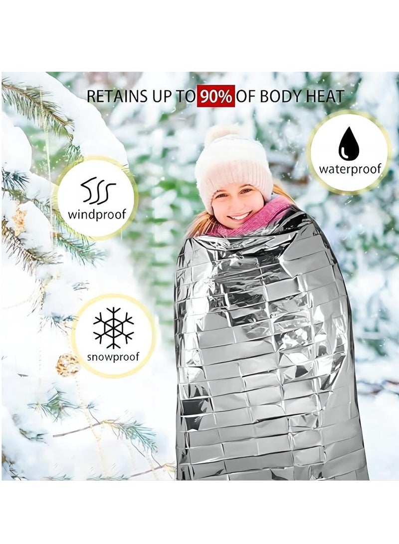Nakhl 3pcs Emergency Blanket Outdoor Survival First Aid Military Rescue Kit Windproof Waterproof Foil Thermal Blanket for Camping Hiking - Image 4