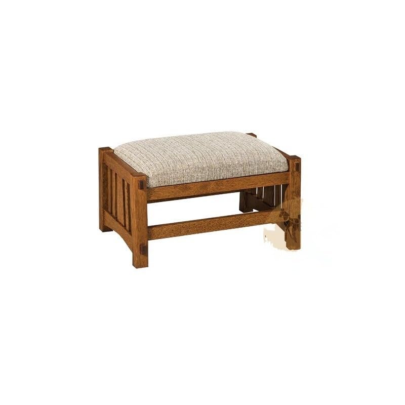 MD Decor Sheesham Wood Ottoman with Padded Cushion – Handcrafted Wooden Footrest Stool for Living Room, Bedroom & Office | Vintage Design Bench for Home Décor & Comfortable Seating (Natural Finish) - Image 5