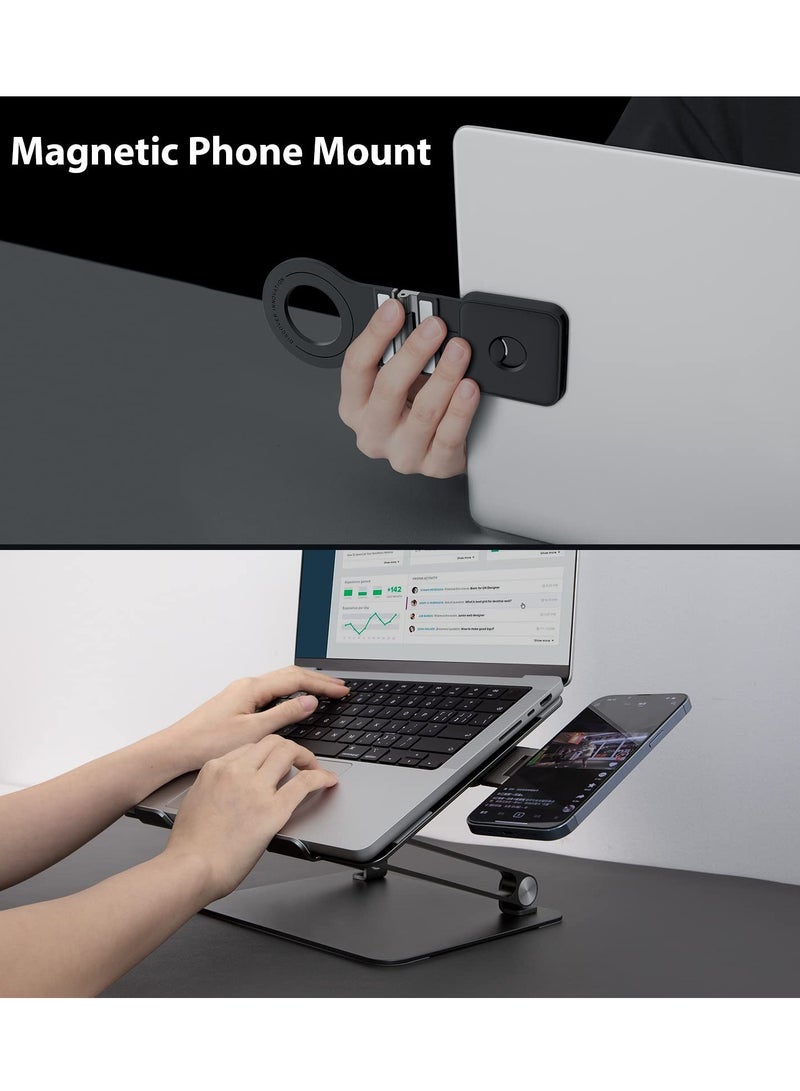 SOLARAE Detachable Mag safe Car Mount for Tesla Model 3/X/Y/S Mag safe Wall Mount for iPhone 14 13 12 Pro/Pro Max Adjustable Magnetic Phone Holder for Car Wall Desk and Laptop with 2 Base Black - Image 3