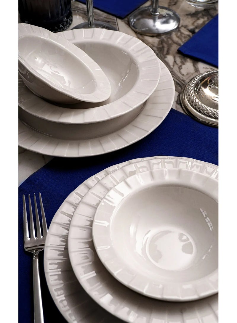 Farika Porselen Zümrüt 18 Piece 6 Person Plain Porcelain Dinner Set - Image 1