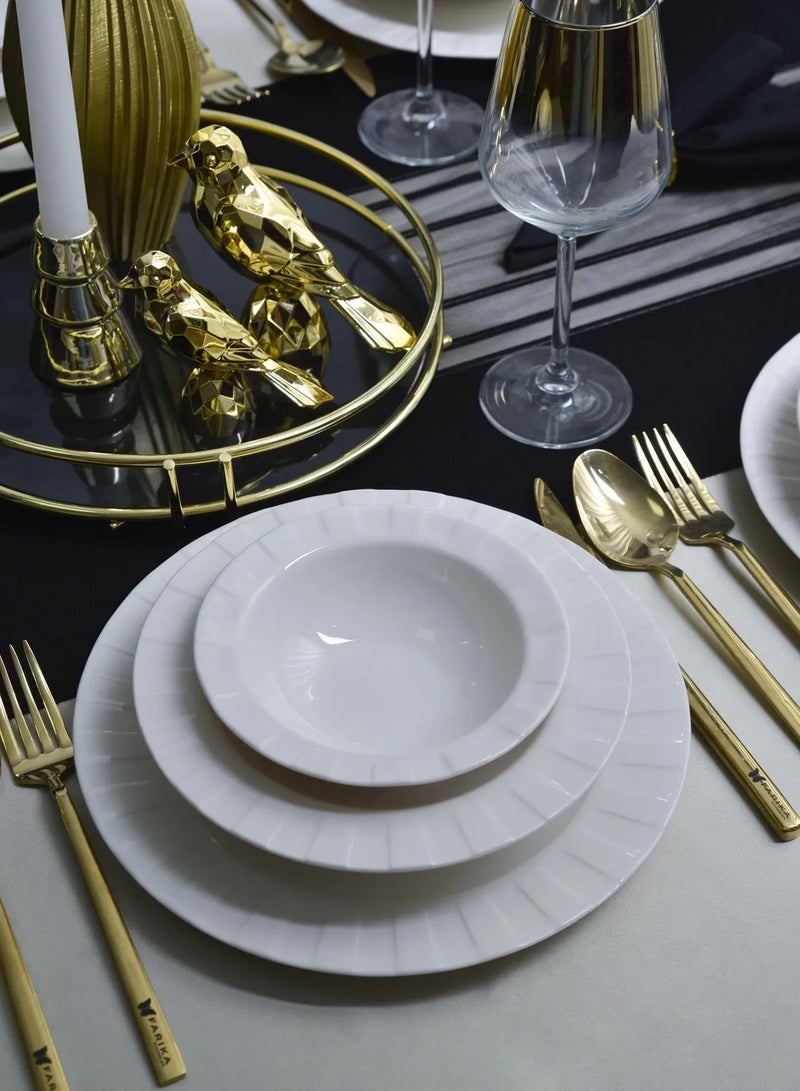 Farika Porselen Zümrüt 18 Piece 6 Person Plain Porcelain Dinner Set - Image 2