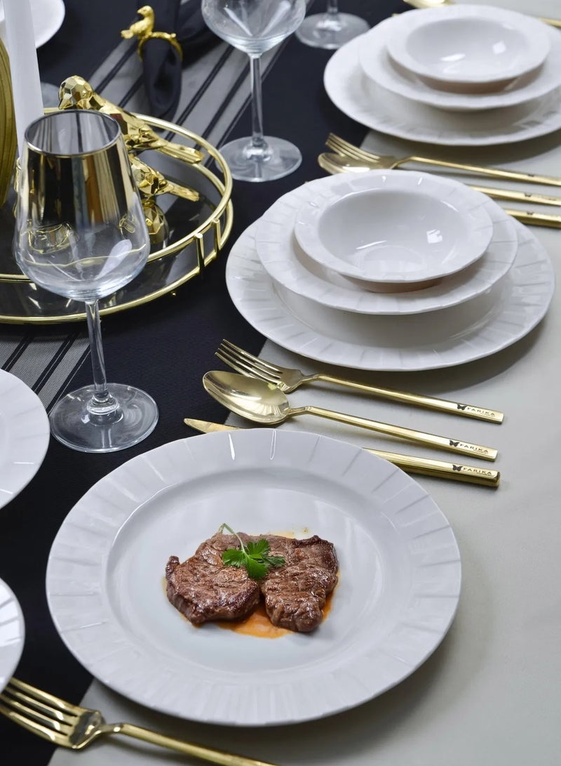 Farika Porselen Zümrüt 18 Piece 6 Person Plain Porcelain Dinner Set - Image 3