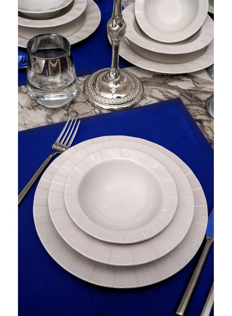 Farika Porselen Zümrüt 18 Piece 6 Person Plain Porcelain Dinner Set - Image 4