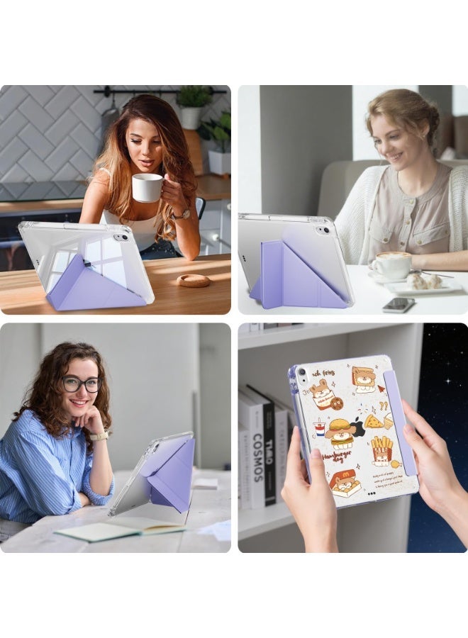 eGreen99 for iPad Air 13 inch (2024 6th M2 / 2025 7th M3 / 2026 8th M4) / ipad Pro 12.9 inch (22/21/20/18) Case Cover, Deformable 4+Y-Shaped Design, Multi Angle, Tpu Soft Leather Tablet Cover, Automatic Wake-Up/Sleep,Kaolin Gray - Image 4