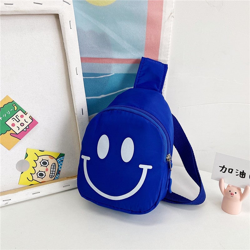 Kids Smiley Crossbody Bag 2024 Trendy Blue 