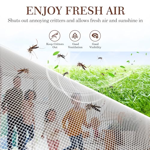 Yotache Magnetic Screen Door Fit Doors 72" x 80", Screen Size 74" x 81" Strengthened Balcony Patio French Door Screen Curtain Enjoy Fresh Air, White - Image 5