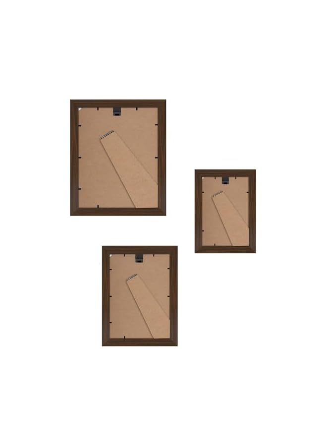 S-TOP 10 Piece Walnut Picture Frames Collage Wall Decor - Gallery Wall Frame Set with Two 8x10, Four 5x7, and Four 4x6 Frames, Shatter Resistant Glass, Hanging Hardware, and Easel Included - Image 3