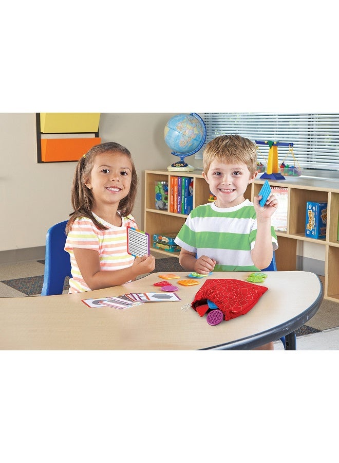 ليرننج ريسورسز مجموعة أدوات التعلم اللمسية التعليمية Tac-Tiles LER 9075 من Learning Resources للتطور المبكر، تتضمن 20 قطعة و10 بطاقات أنشطة وحقيبة لمسية للعب الحسي - Image 2