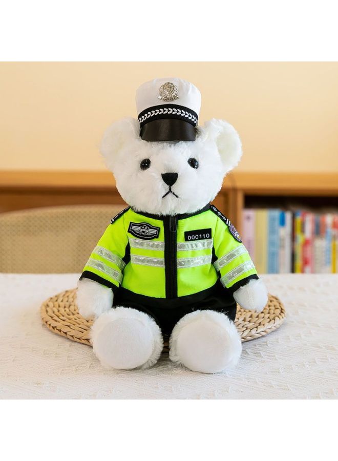 Corn Doll Special Police Bear Police Doll Traffic Police Bear Fire Souvenir Promotional Gifts-Specifications:Traffic Police White-Color:35cm  - Image 1