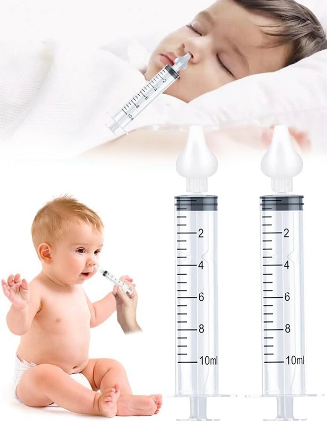 شفاط أنف الطفل ، مجموعة ري أنف الأطفال الاحترافية ، حقنة الأنف لإزالة المخاط ينظف ، شفاط أنف الطفل من السيليكون ، حقنة ري الأنف ، 10 مل ري الأنف 2 قطعة - Image 1