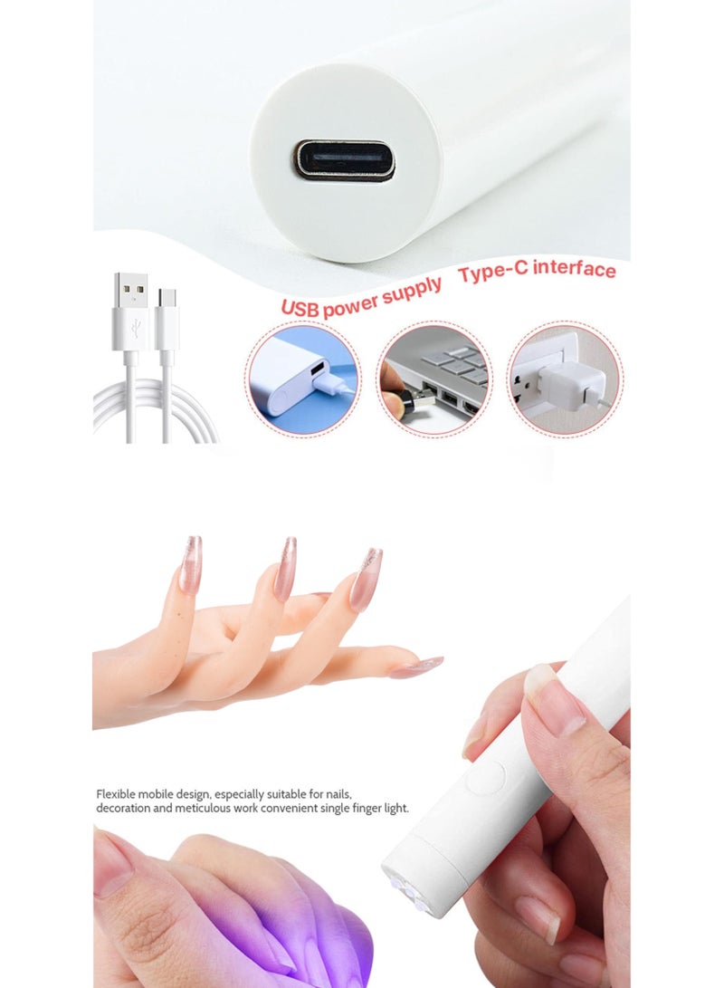 Nails Kit Cat's Eyes Protect Skin LED Nails Set,USB UV Light Flash Cure Nails for Women,Nails Luggage set ,Nail Gifts Set for Women,Nails Cosmetic Bag - Image 2