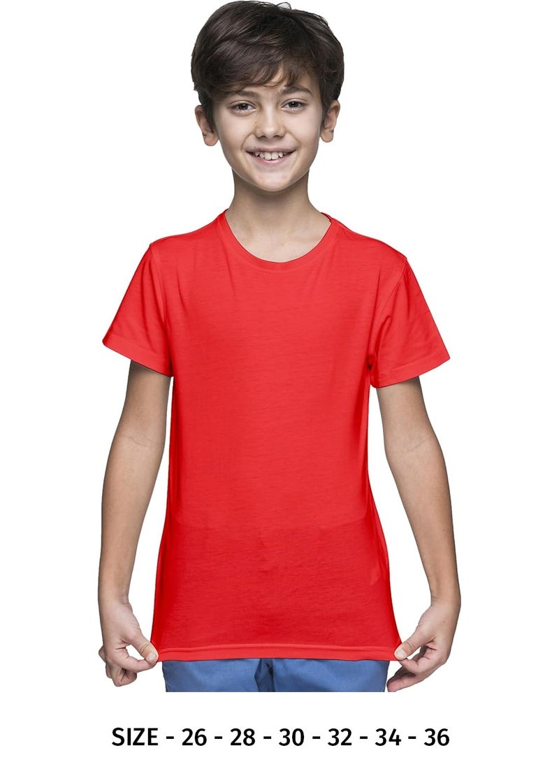 يانيك تيشيرت قطن للأطفال بياقة دائرية – خفيف الوزن ومناسب للاستخدام اليومي