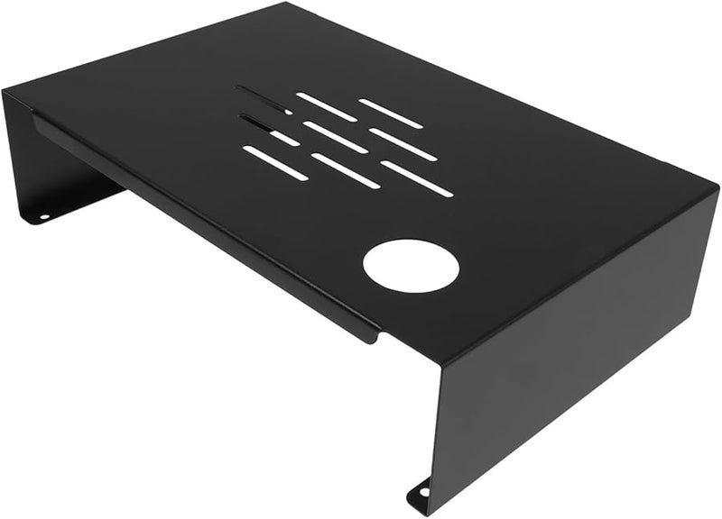 Dark Steel Monitor Stand with Storage Shelf Desktop Riser for Home Office Use - Image 1