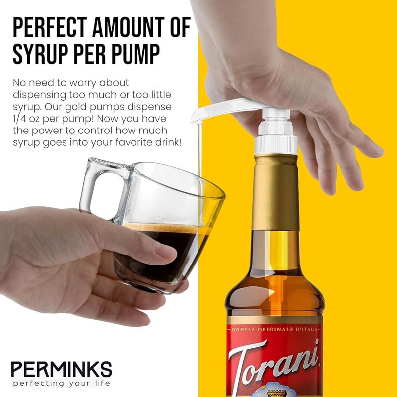 PERMINKS مضخات الشراب - متوافقة مع زجاجات توراني ودافنشي (25.4 أونصة - 750 مل) (مجموعة من 6، أبيض) - Image 5