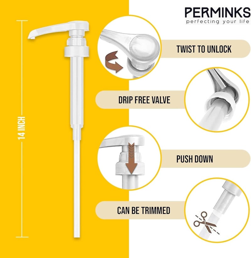 PERMINKS مضخات الشراب - متوافقة مع زجاجات توراني ودافنشي (25.4 أونصة - 750 مل) (مجموعة من 6، أبيض) - Image 2