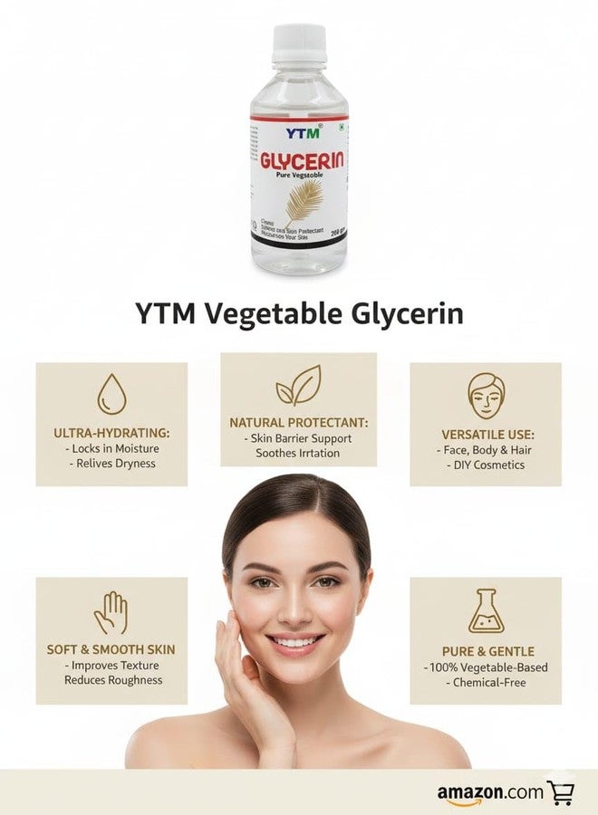 YTM 100% Pure Glycerine Vegetable Combo pack ( 200gm X 2 ) Glycerin for face | Pure Organic Ingredients Food |Vegan, Hypoallergenic Moisturizer And Skin | Face Beauty Skin | Glycerine organic hair gel (Pack of 2) - Image 4