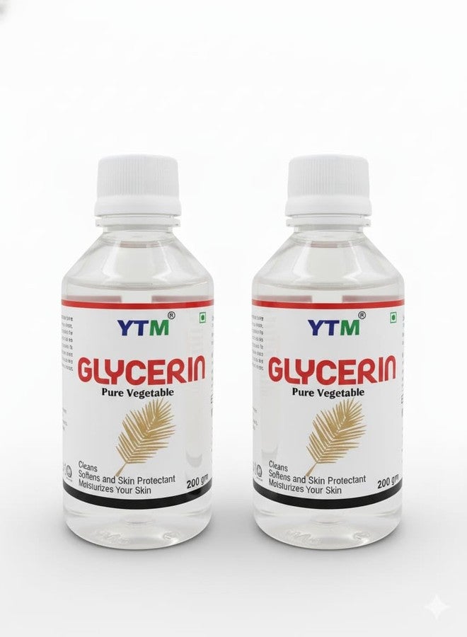 YTM 100% Pure Glycerine Vegetable Combo pack ( 200gm X 2 ) Glycerin for face | Pure Organic Ingredients Food |Vegan, Hypoallergenic Moisturizer And Skin | Face Beauty Skin | Glycerine organic hair gel (Pack of 2) - Image 2