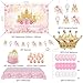 jenlion Happy Birthday Decorations For Women MenBirthday BackdropBanner BalloonsTable ClothPaper pom poms Party Supplies for Girls Boys Princess - Image 4