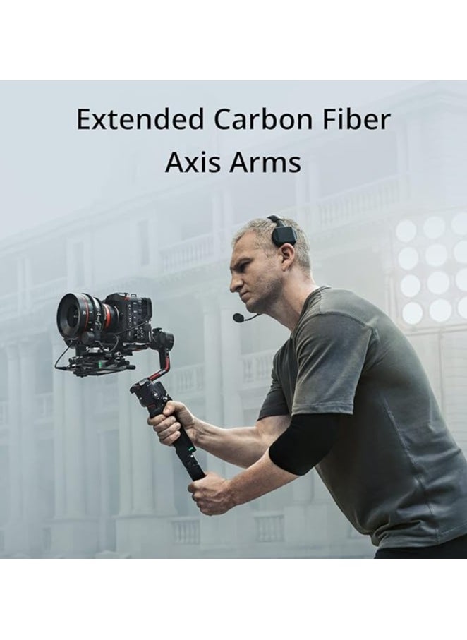dji DJI RS 3 Pro Combo - 3-Axis Gimbal Stabilizer for DSLR and Cinema Cameras, Automated Axis Locks, Extended Carbon Fiber Axis Arms, O3 Pro Transmission, UAE Version with Official Warranty Support  - Image 5