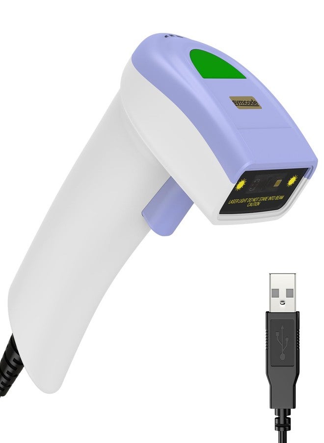 سيمكود ماسح ضوئي للباركود أحادي الأبعاد من Symcode يعمل بمنفذ USB، قارئ باركود ليزري CCD سلكي محمول باليد، يدعم مسح الشاشة، ماسح باركود UPC للمستودعات والمكتبات والمتاجر الكبرى ونقاط البيع - Image 1