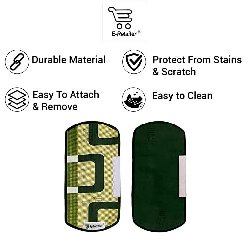 E-Retailer® Polyester 3-Layered Fridge Handle Cover Set of 2Pcs. for Refrigerator and Microwave Oven (Color-Green Geometric, Size-12x6 Inch) - Image 4
