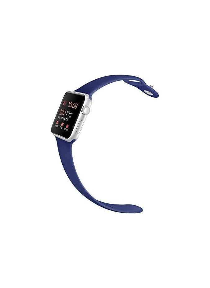 FITIT - FITIT Bands for Apple Watch Band match with any Apple Watch Series 3 and Above (42mm 45mm and 49mm cases), Soft Silicone Sport Replacement Strap, Blue - Image 1