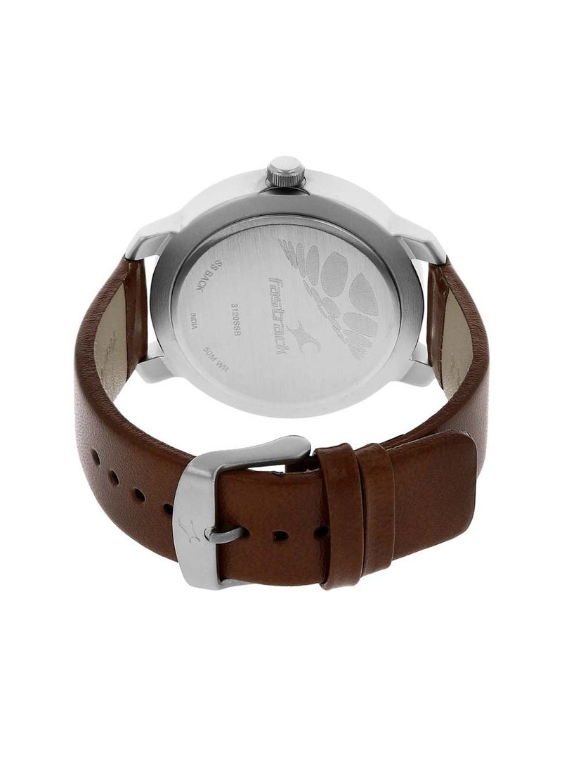 fastrack Fastrack Quartz Analog White Dial Leather Strap Watch for Guys  - Image 4